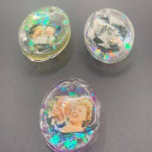 Lot of 3 Handcrafted Lucy Resin FRIDGE MAGNETS
